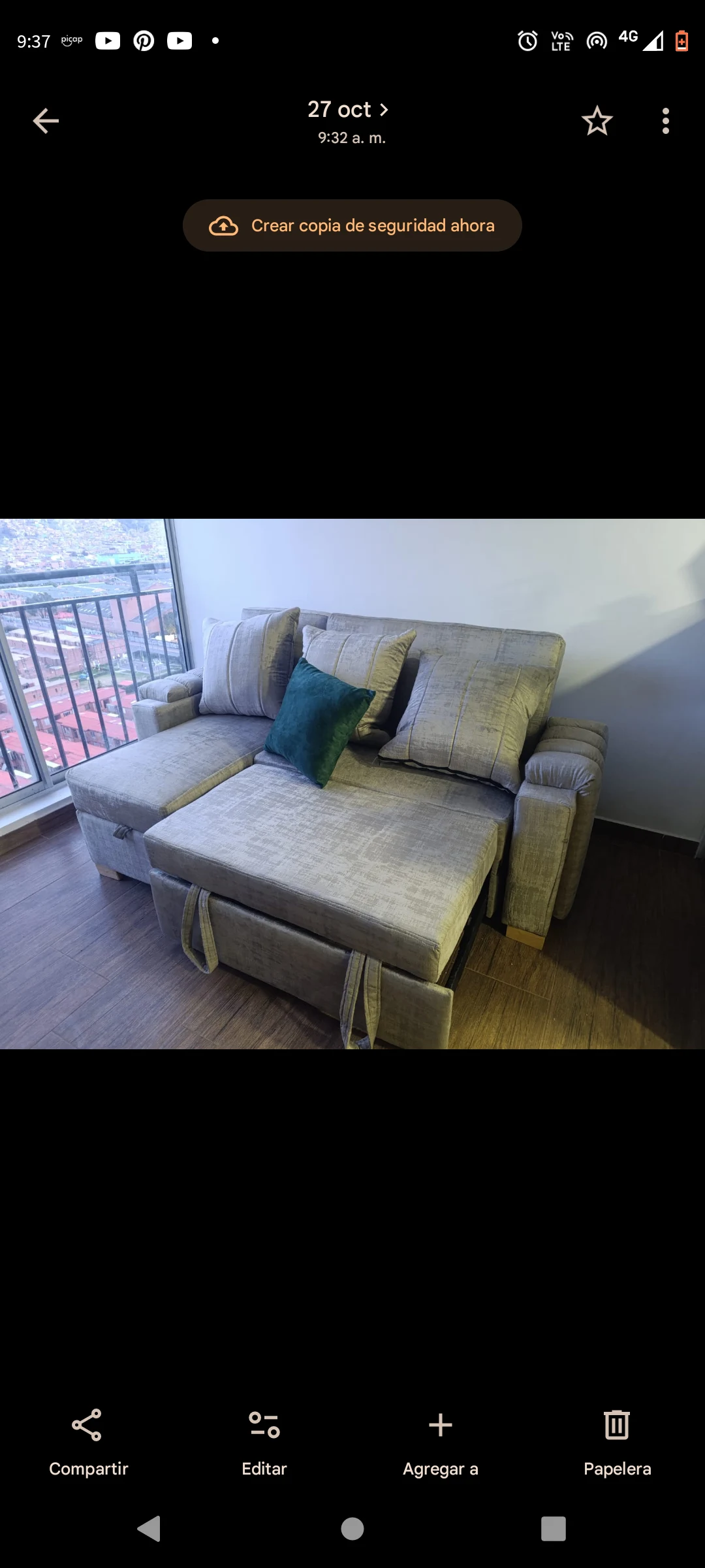 Venta de sofás y salas en Bogotá: Sofá cama esquinero beige y almacenamiento — Colombia Move