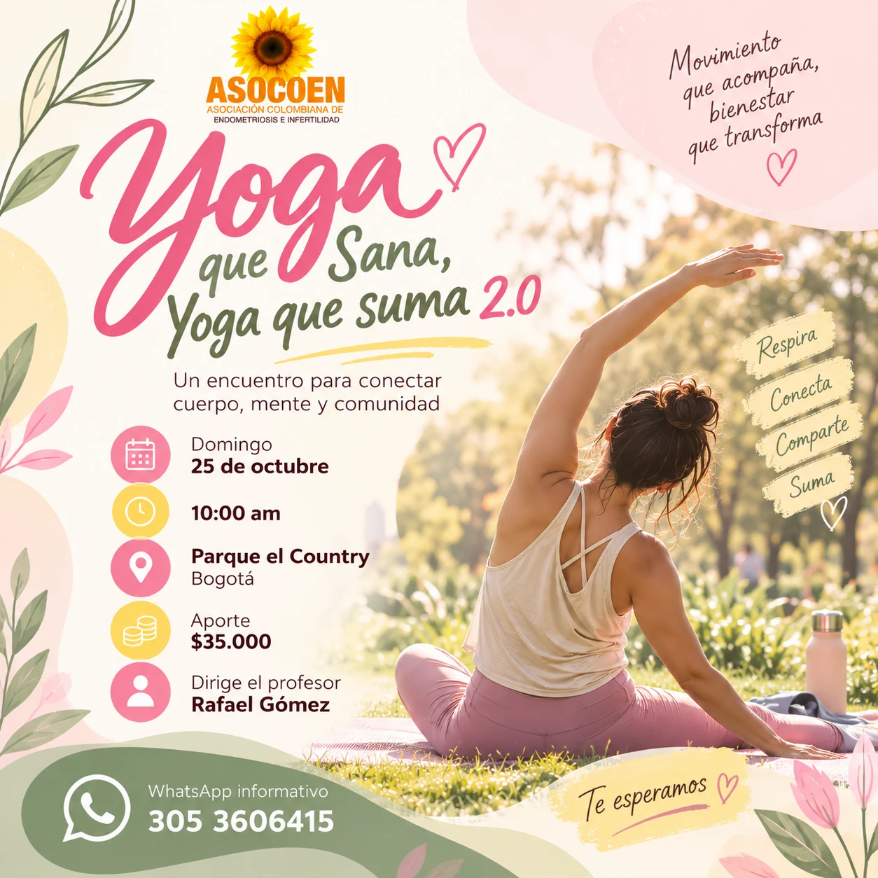 Servicio en Bogotá: Yoga que Sana, Yoga que suma 2.0 en Parque el Country, Bogotá — Colombia Move