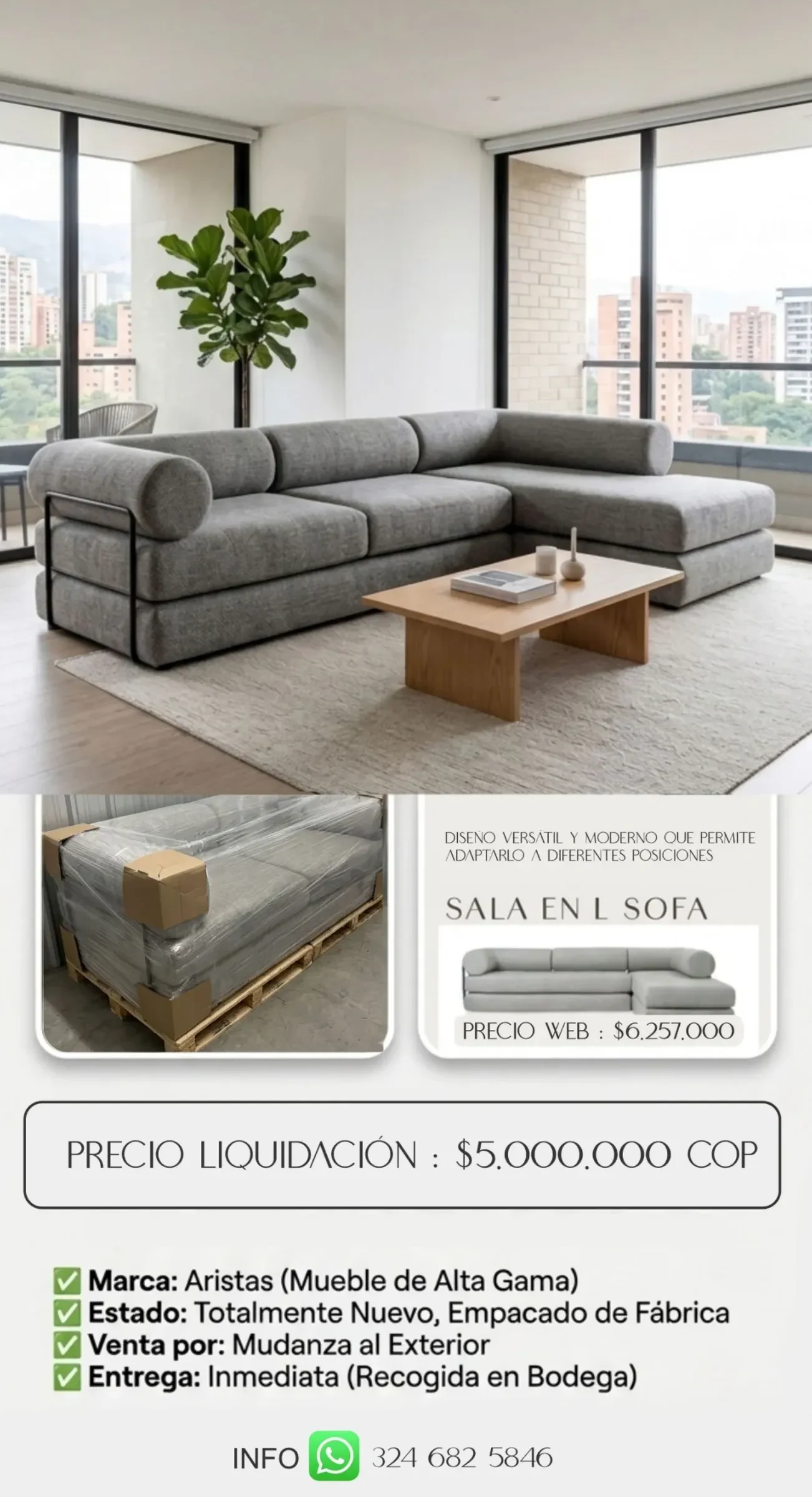 Venta de sofás y salas en Bogotá: Sofa Aristas - NUEVO SIN ESTRENAR - Empaque Original — Colombia Move
