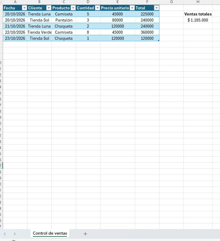 Servicio: Servicio de Excel para negocios: ventas e inventarios — Colombia Move