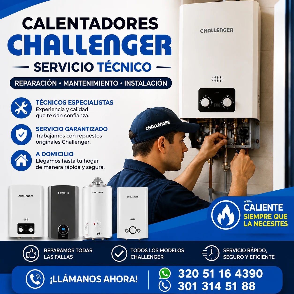 Servicio en Cartagena: Asistencia a calentadores Challenger | Servicio — Colombia Move