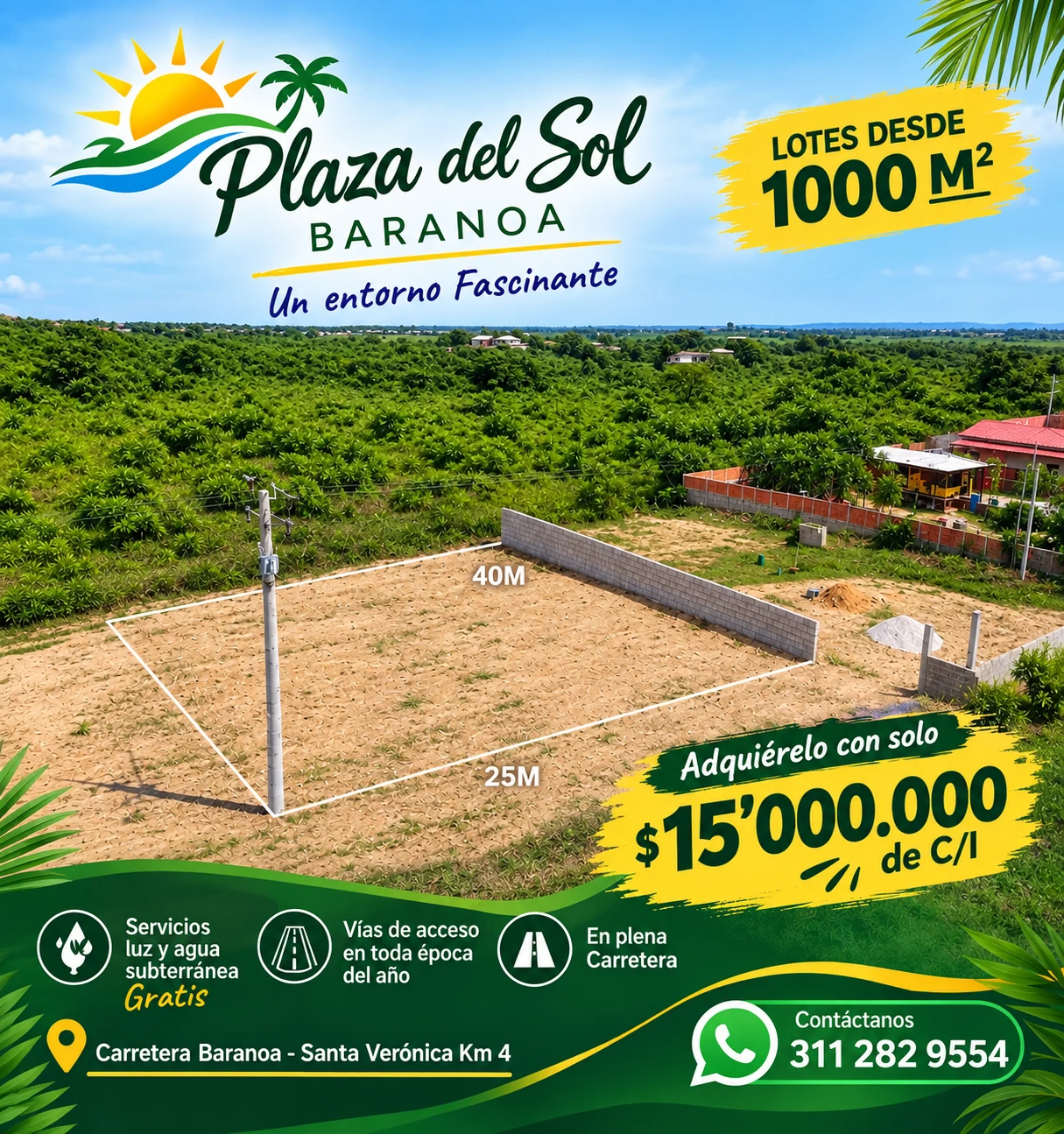 Venta de lote / terreno en Baranoa: LOTES CERCA AL MAR $15M C/I — Colombia Move