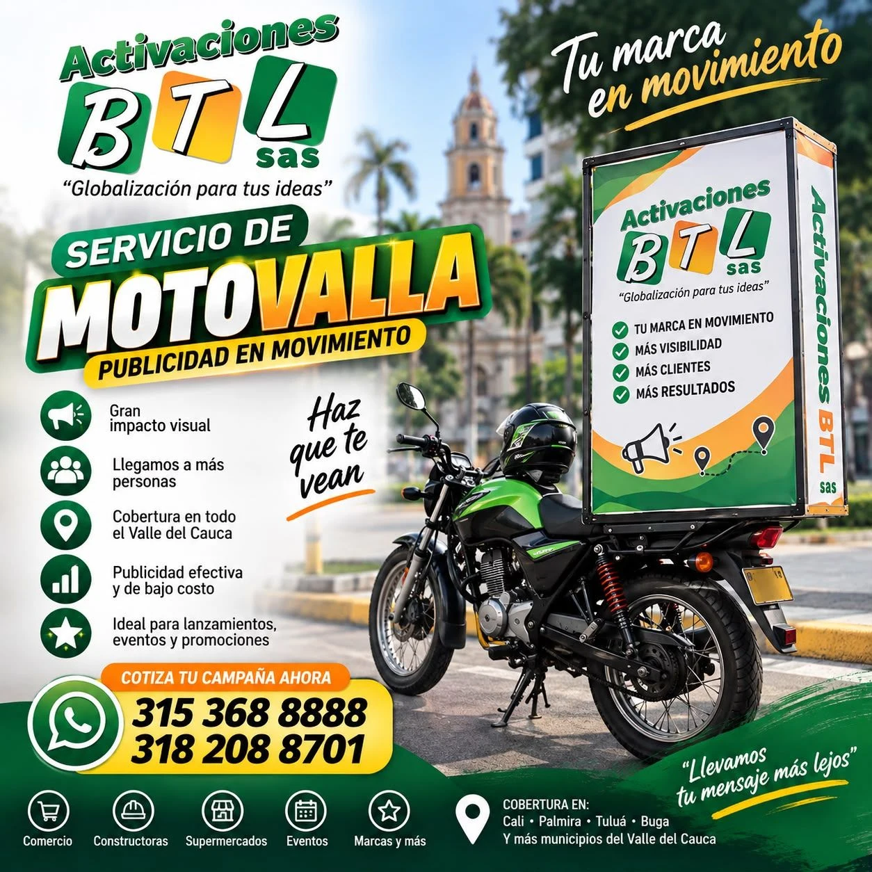 Servicio en Bogotá: Servicio de motovalla publicidad BTL — Colombia Move