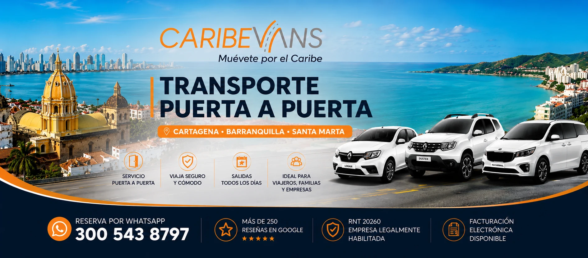 Service in Cartagena: Door-to-door transportation service between Barranquilla, Cartagena and Santa Marta — Colombia Move