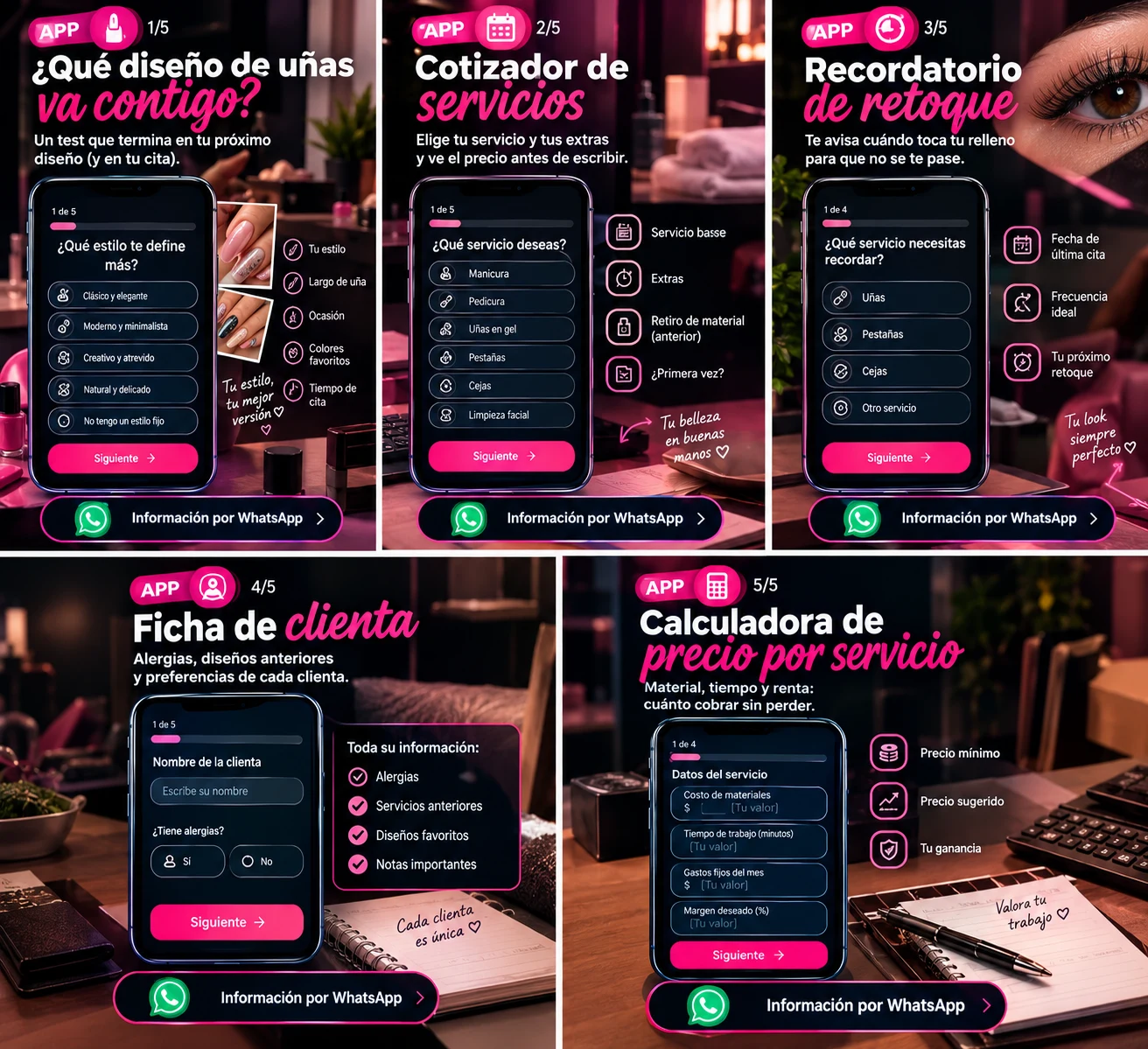 Service in Cartagena: Apps for nail and beauty businesses with information via WhatsApp — Colombia Move