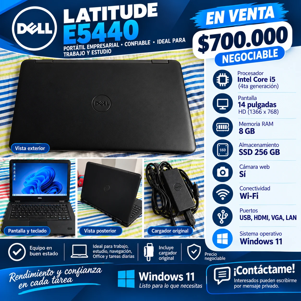 Computador portatil Dell Latitude E5440 usado