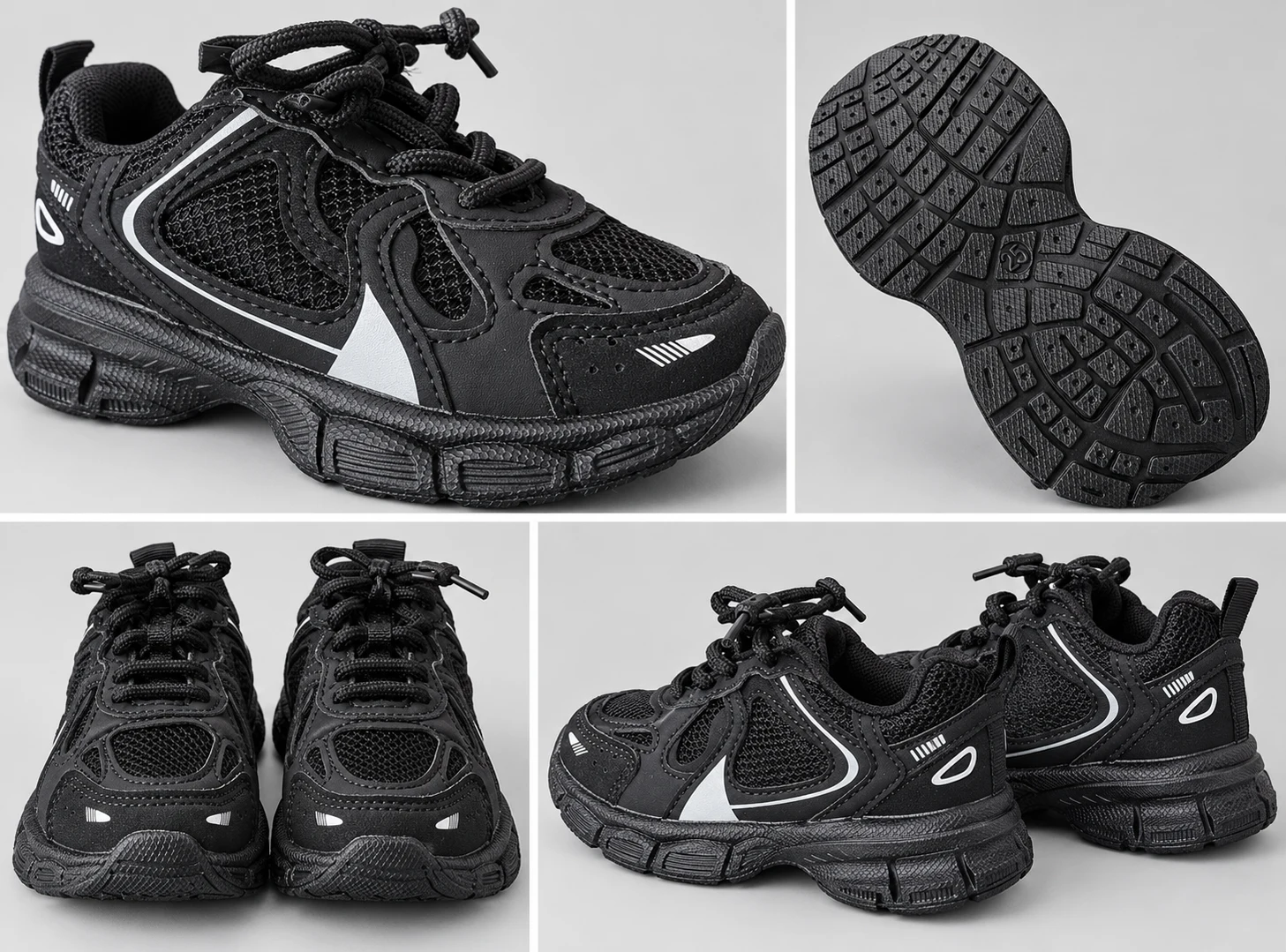 Venta de zapatos y calzado en Duitama: Tenis deportivos negros con cordones, en venta — Colombia Move