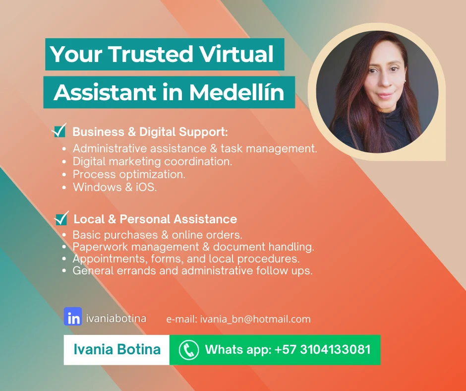 Asistente Virtual | Apoyo Administrativo | Medellín, Colombia
