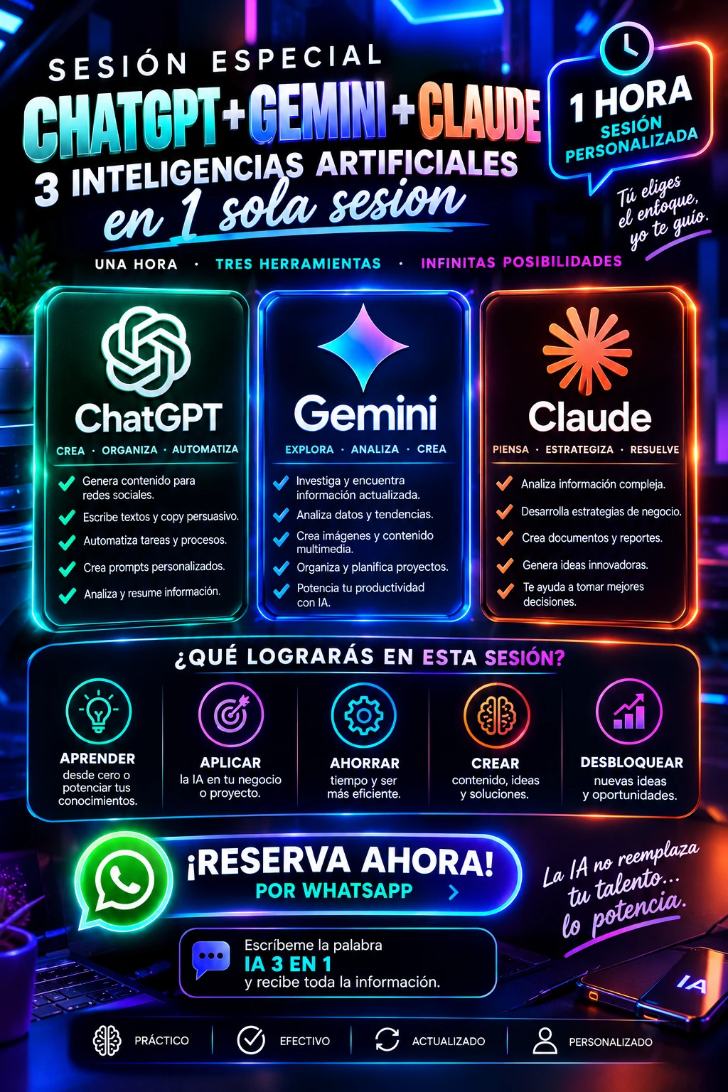 Service in Cartagena: Personalized 1-hour session: ChatGPT, Gemini, and Claude — Colombia Move