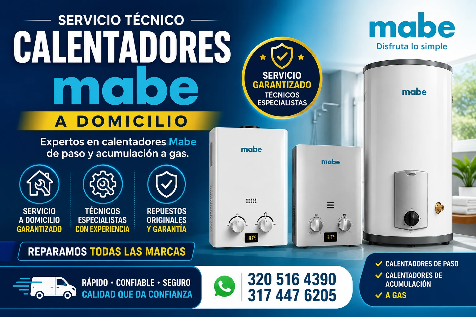 Servicio en Cartagena: Servicio técnico a calentadores Mabe [Reparación — Colombia Move