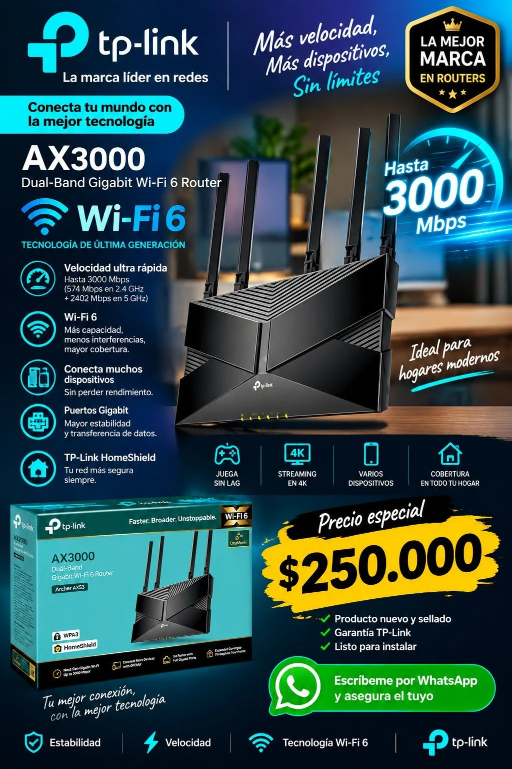 Venta de accesorios tecnológicos en Cali: Router TPlink ax53 — Colombia Move