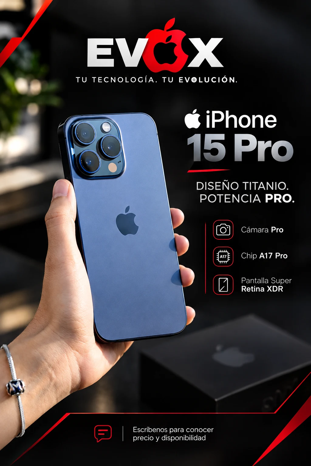 Venta de celulares y tablets en Bogotá: IPHONE 15 PRO — DISPONIBLE EN EVOX de 128Gb — Colombia Move