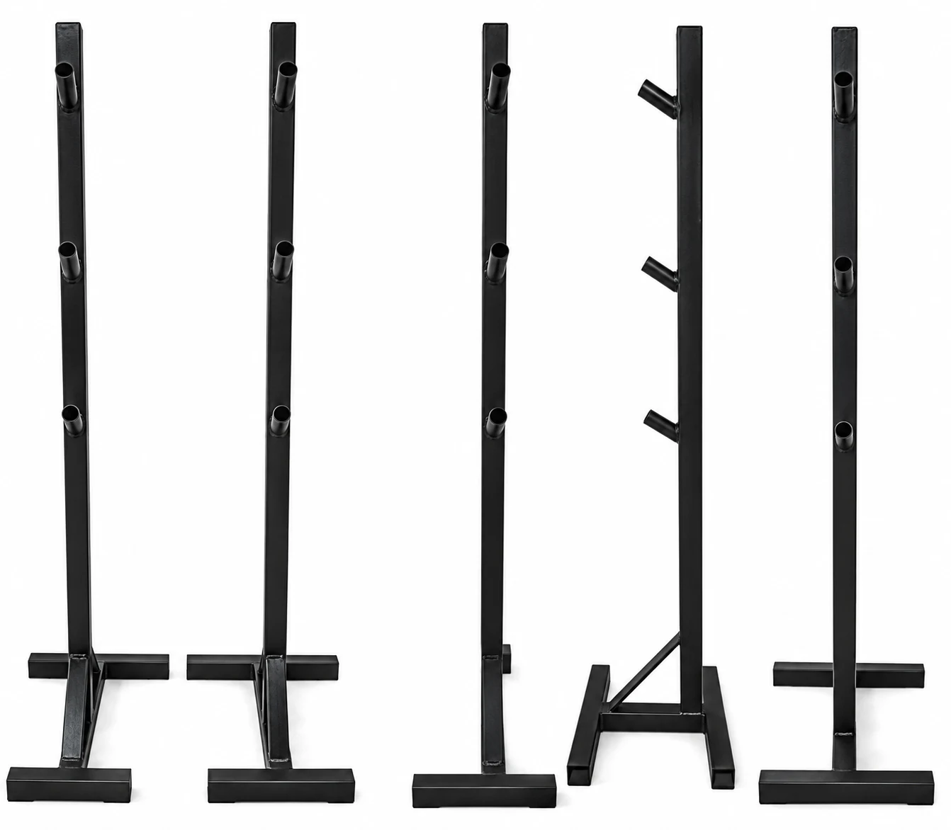 Venta de deportes y fitness en Barranquilla: Par de Soportes para Barra Olímpica Metálicos de 3 Niveles Color Negro — Colombia Move