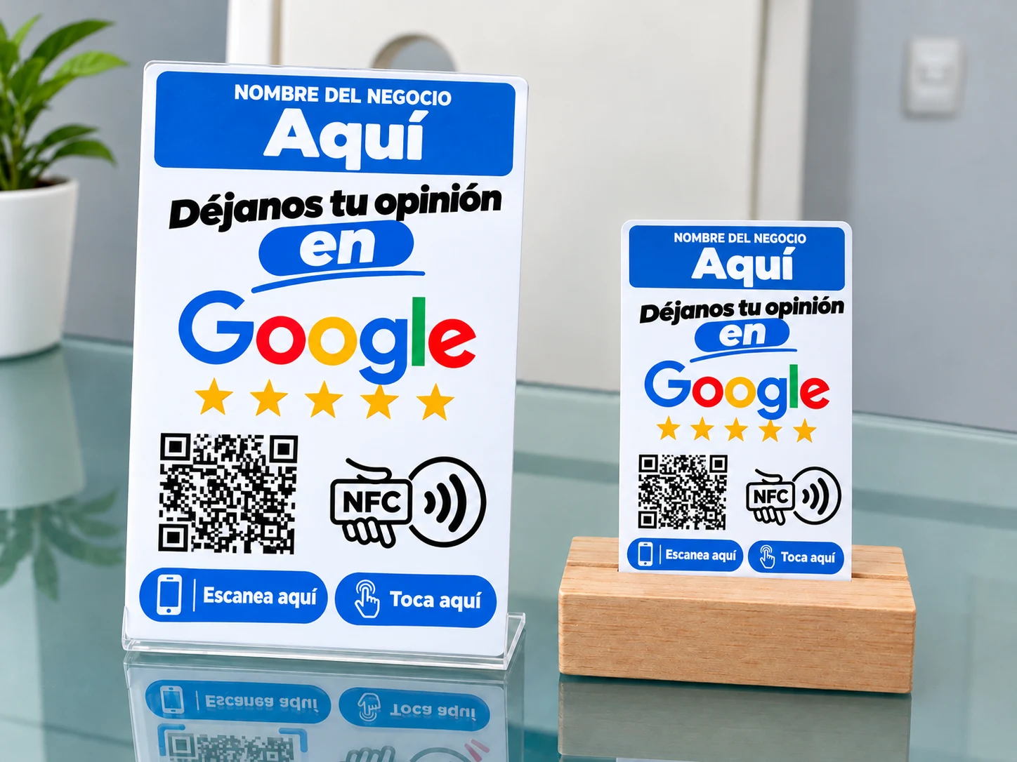 Venta de otro alimento en Pereira: Placa NFC y QR para reseñas en Google con base — Colombia Move