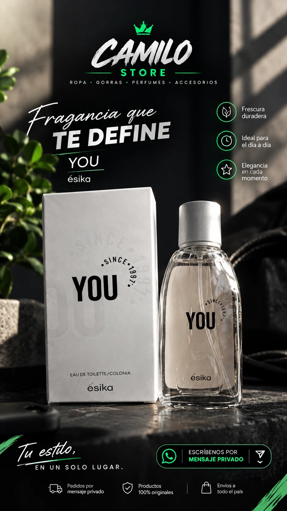 Venta de fragancias y perfumes en Bogotá: Perfume YOU de Ésika, eau de toilette con caja — Colombia Move