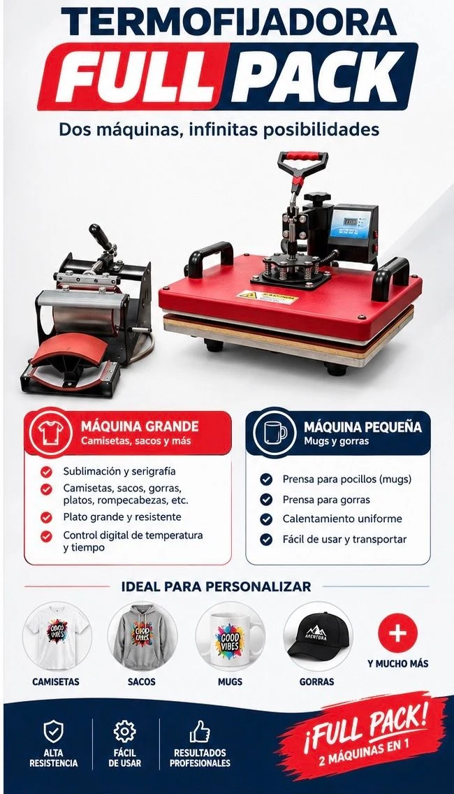 Servicio en Bogotá: Termofijadora full pack 2 en 1 — Colombia Move