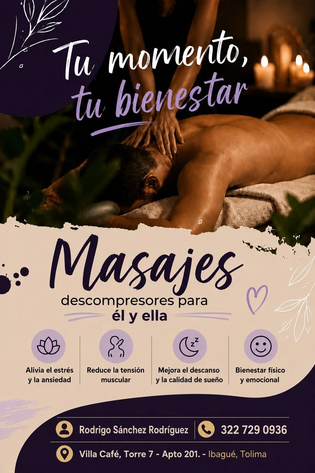 Servicio en Ibagué: SERVICIO DE MASAJES RELAJANTES EN IBAGUE — Colombia Move