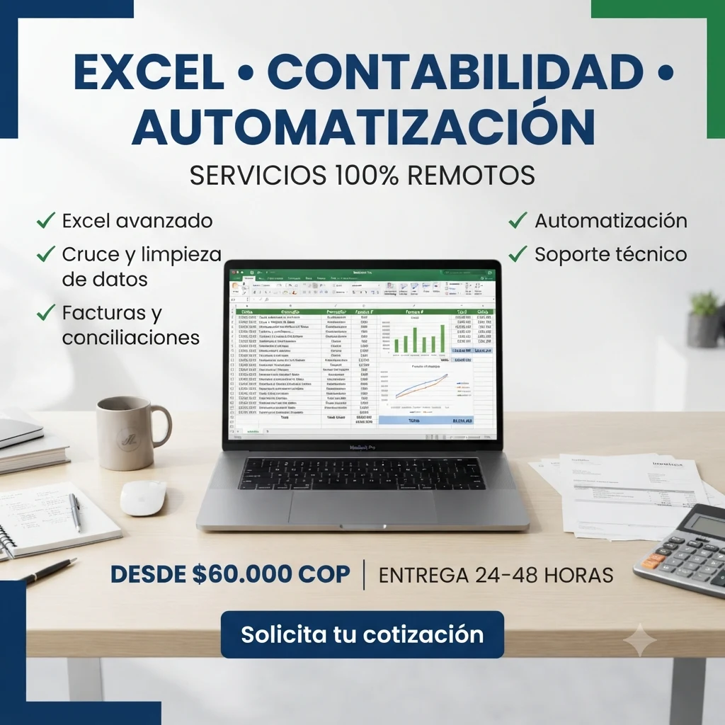 Excel avanzado, cruces de datos y automatización | Servicio remoto