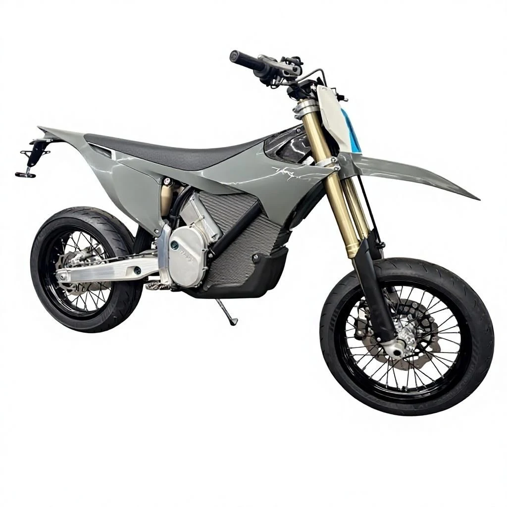Venta de motos en Bogotá: Motocicleta tipo enduro eléctrica color gris — Colombia Move
