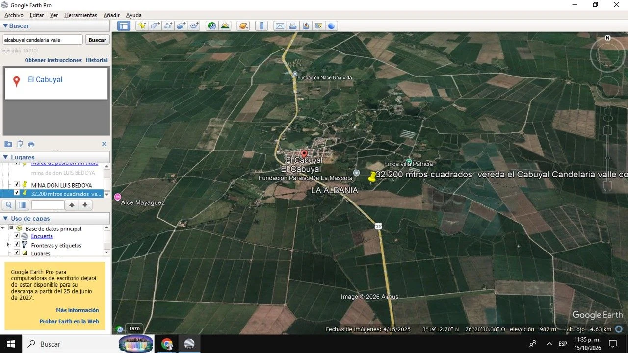 Lote rural en venta. Vereda El Cabuyal, Candelaria, Valle del Cauca