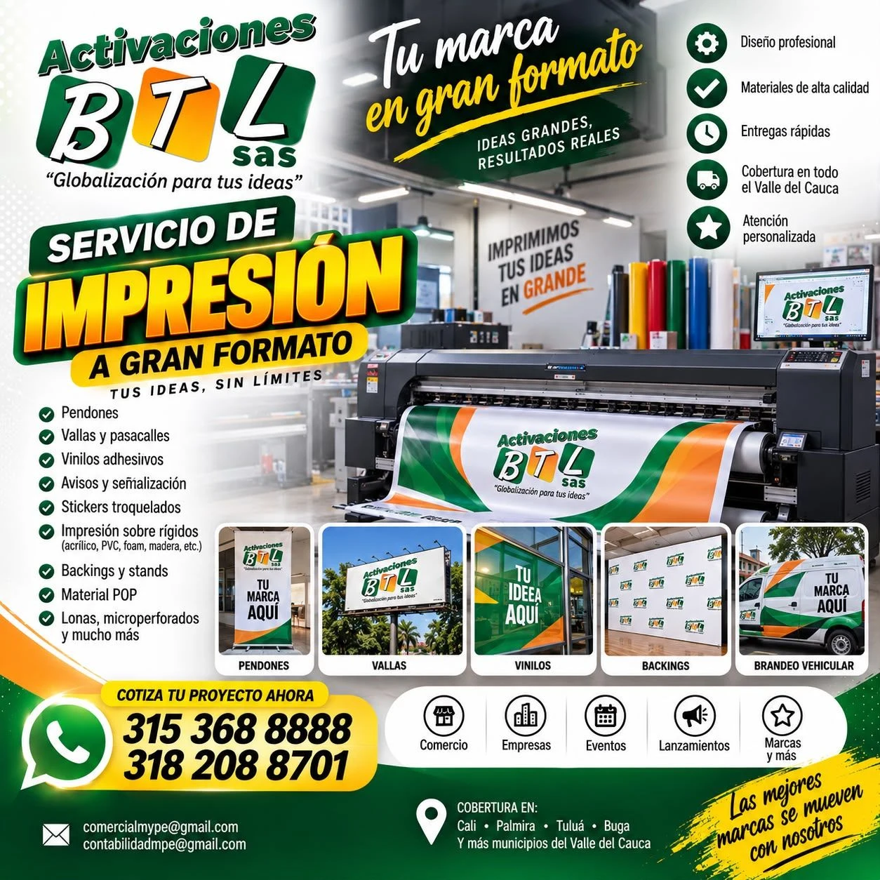 Servicio en San Antonio, Cali: Servicio de impresión a gran formato — Colombia Move